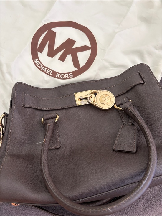 Michael Kors Handbags - Michael Kors Brown Leather Satchel with Gold Hardware